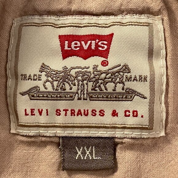 Levi Strauss & Co Shirt Men's XXL Tan Short Sleeves - Picture 11 of 12